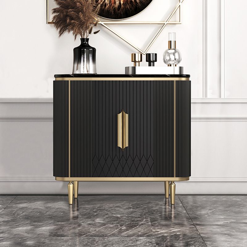 Glam Sideboard Marble Storage Sideboard Table with Doors for Dining Room