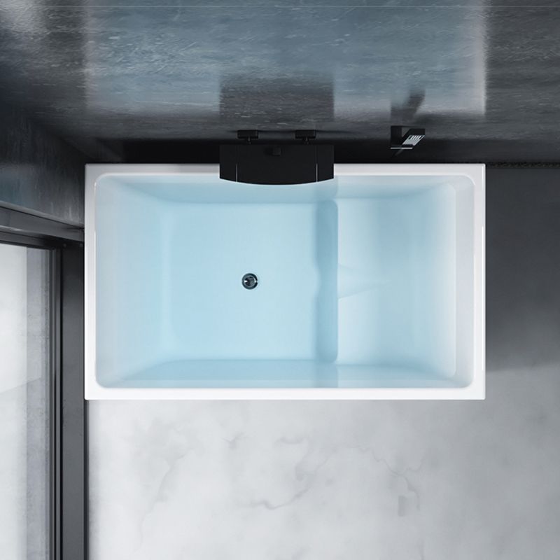 White Freestanding Bathtub Acrylic Soaking Rectangular Modern Bath