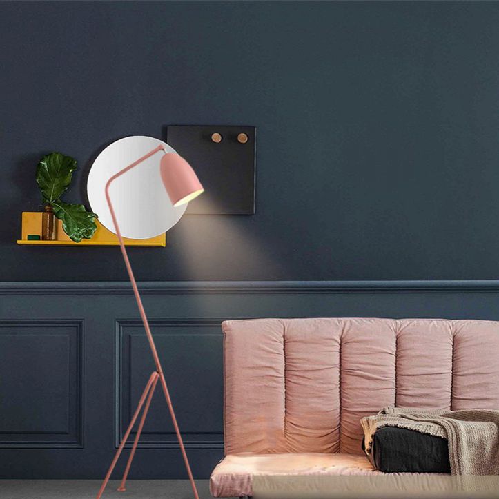 Macaron Trippiede Lamp Lampada in metallo a 1 luci di soggiorno Luce da pavimento con ombra girevole