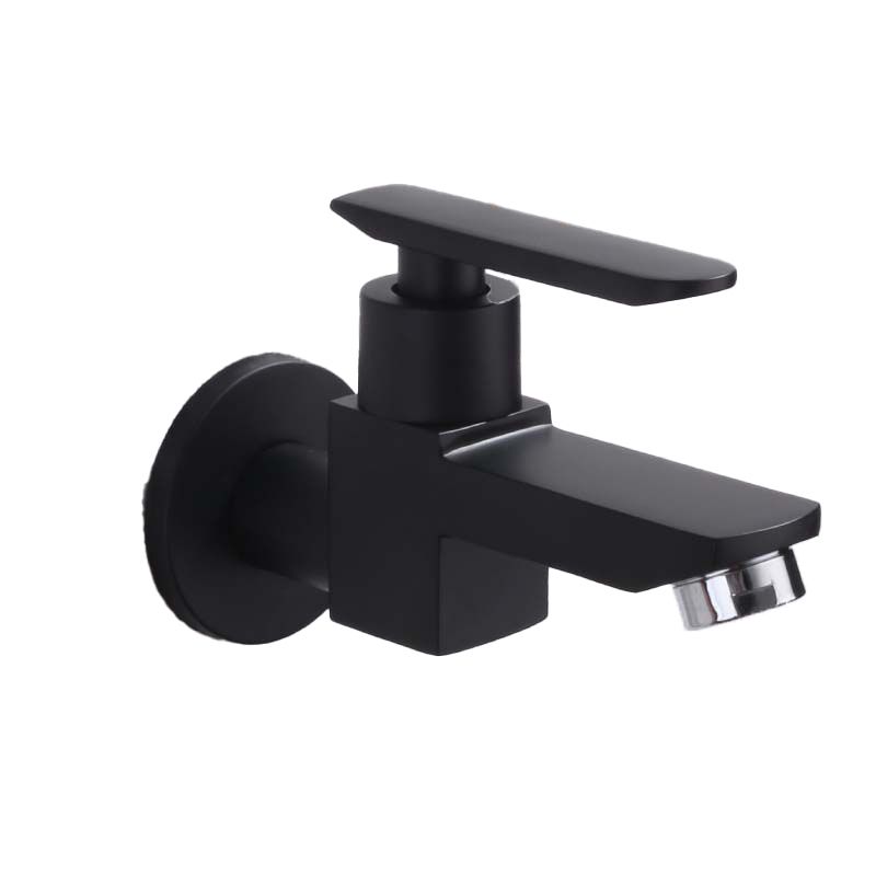 Contemporary Wall Mounted Bathroom Faucet Lever Handles Solid Brass Faucet