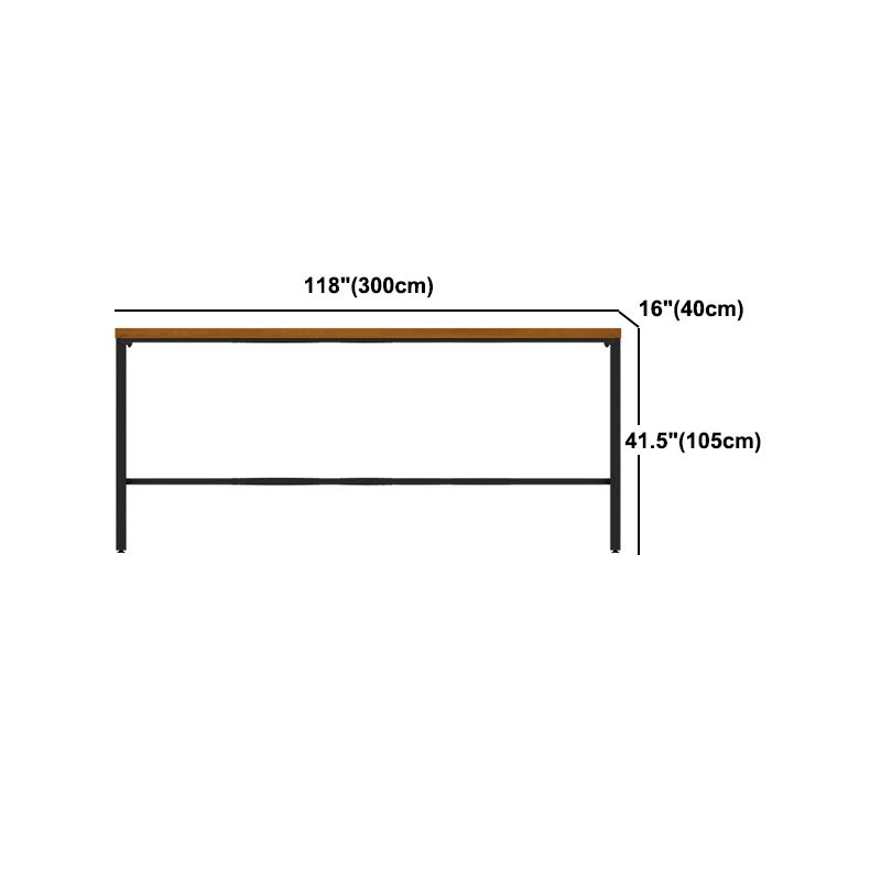 Pine Wood Bar Dining Table Industrial Rectangle Bar Table with Trestle for Cafe Kitchen