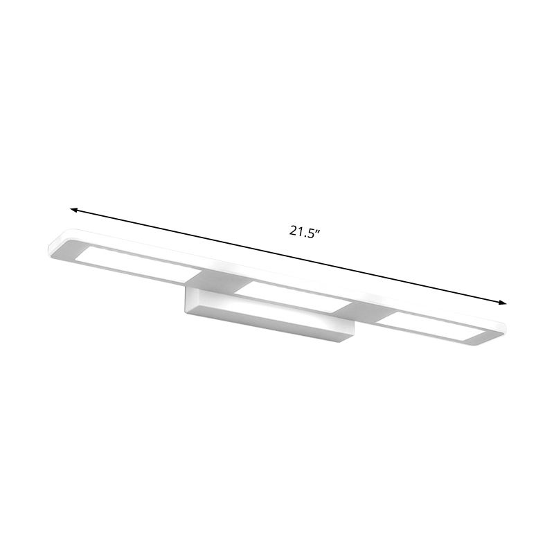 Luz de pared de tocador de acrílico rectangular LED modernista tocador blanco Luz en blanco/cálida luz