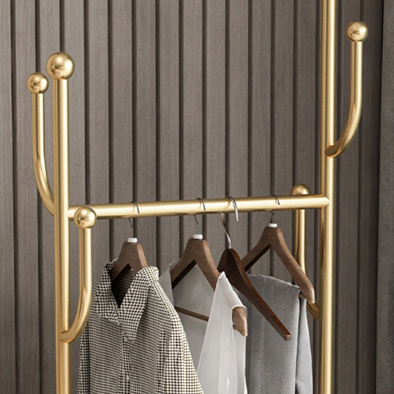 Metal Entrance Coat Rack Modern Minimalist Home Floor Coat Hanger with Pulleys