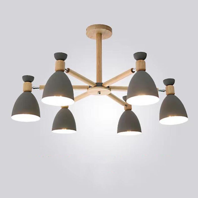 Multi Light Cone Hanging Chandelier Modern Style Metal Hanging Lighting for Restaurant