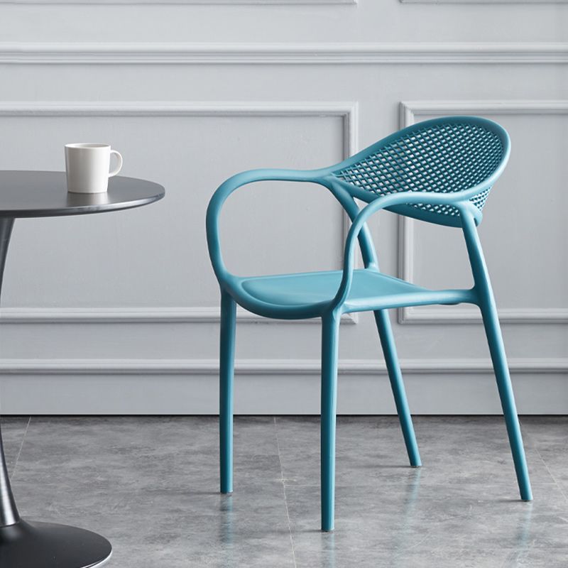 Scandinavian Plastic Arm Chair Open Back Kitchen Dining Room Chair