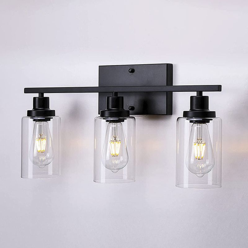 3 Lights Sconce Light Fixture Industrial Sconce Lamp in Black for Washroom