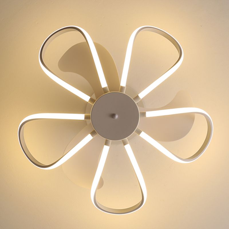 Contemporary LED Ceiling Fan Linear Ceiling Fan Light in Black / White / Gold