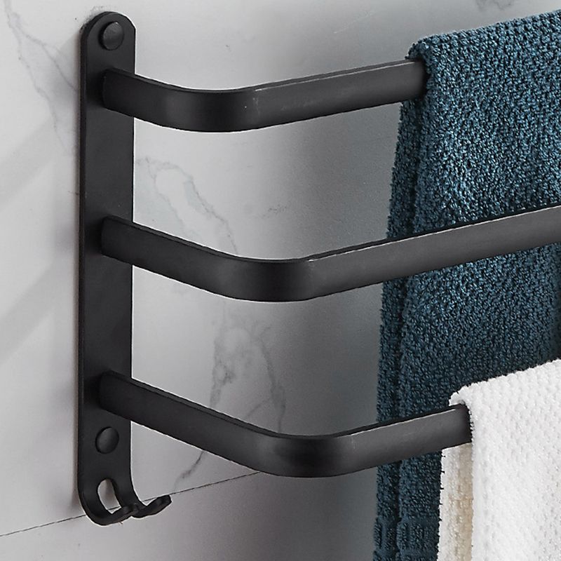 Modern Black Aluminum Bath Hardware Set Towel Bar Bathroom Hardware