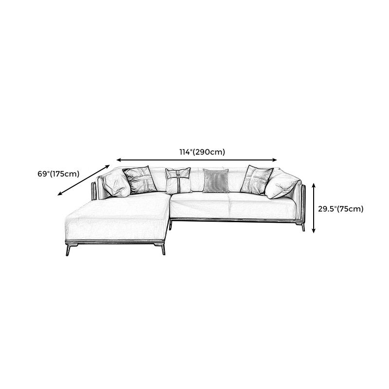 Contemporary Stain-Resistant Faux Leather Sofa/Sectional with Pillowed Back Cushions