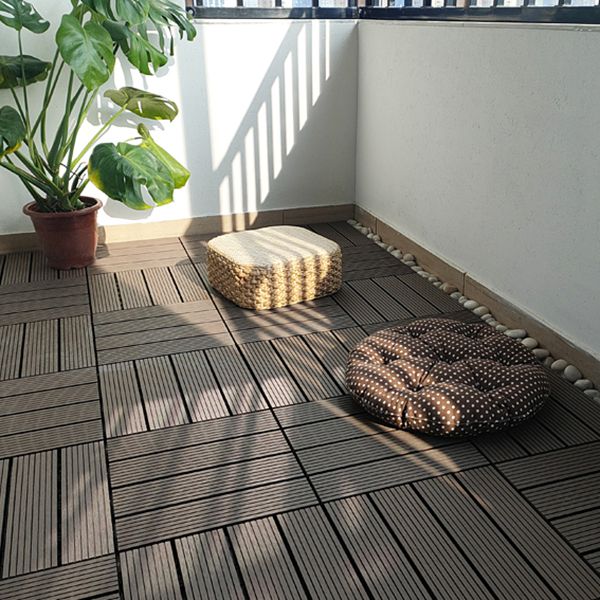 11 Pack 12" X 12" Square Deck/Patio Flooring Tiles Snap Fit for Outdoor Patio Tiles