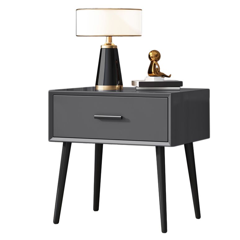 Contemporary Night Table Storage Accent Table Nightstand with 4 Legs for Home