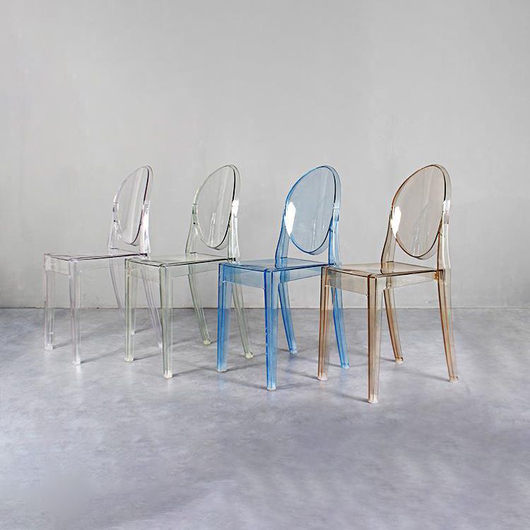 Modern Stackable Plastic Chair King Louis Back Side Chair for Dining Room