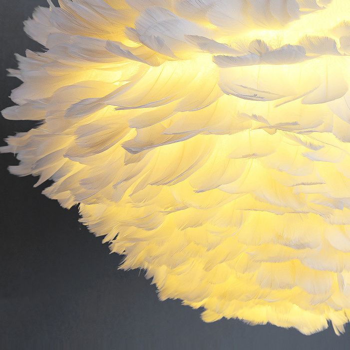 Feather Unique Shape Flush Ceiling Light Modern 1 Light Flush Mount Lighting Fixtures