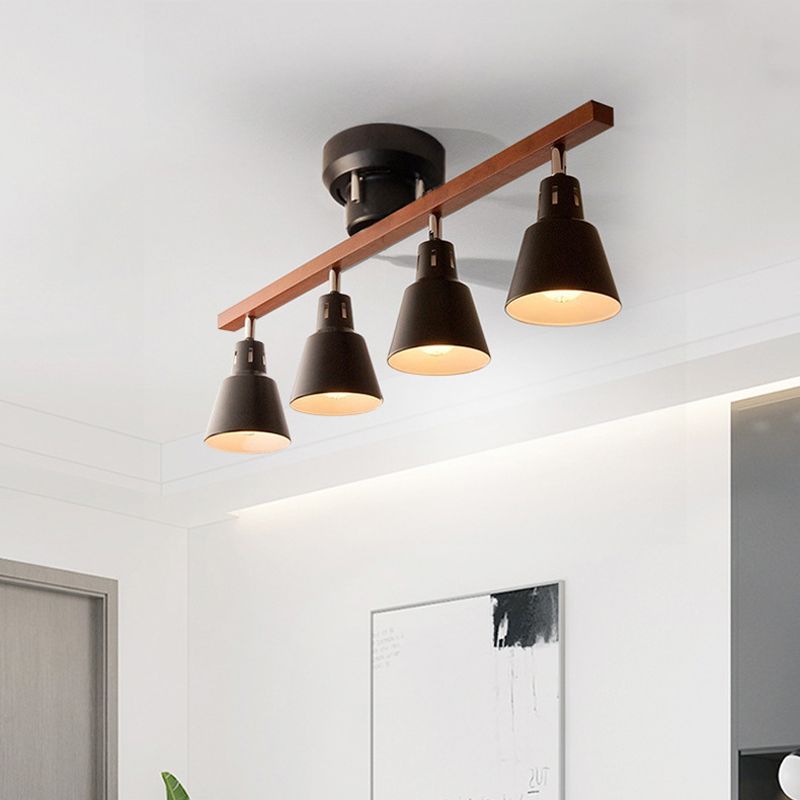 Metal Bell Semi Flush Light Simple Semi Flush Chandelier Lighting