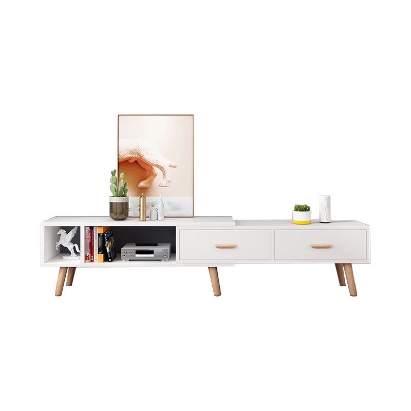 12" - Wide Wood TV Stand , Sliding Nordic TV Console with 2 / 3 / 4 Drawers