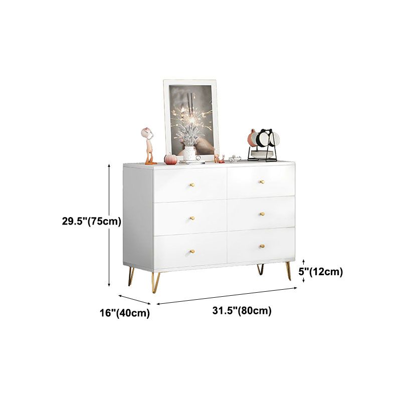 Living Room Engineered Wood Buffet Modern White Buffet Stand with Drawers