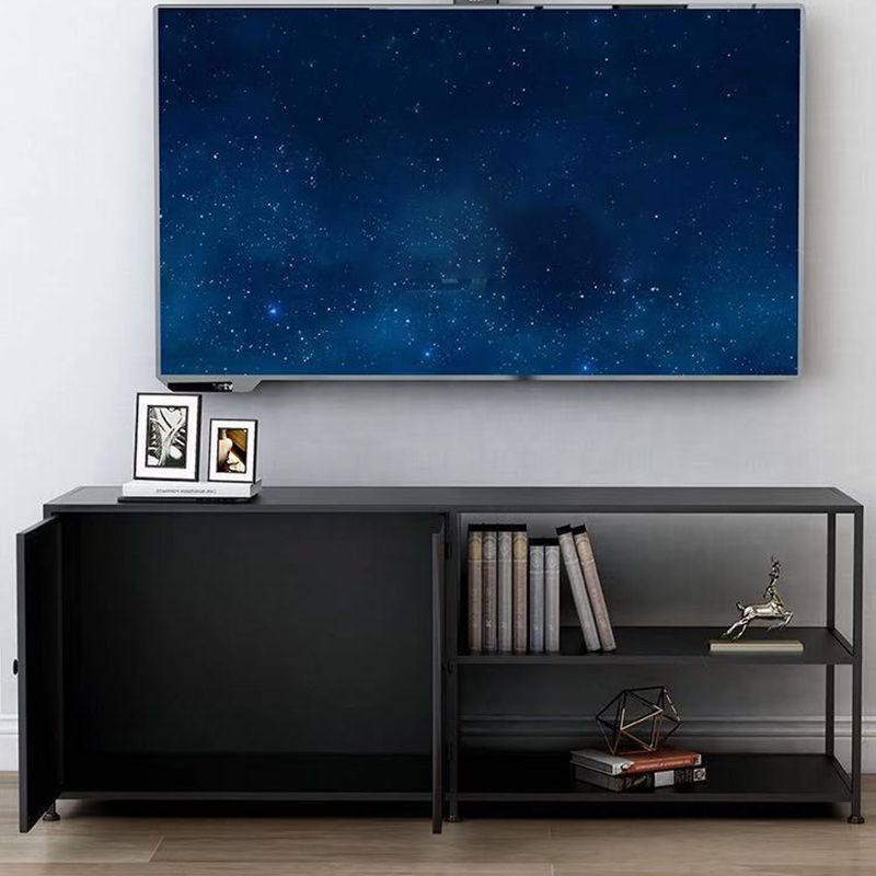 12.99"W TV Stand Open Storage Industrial Style TV Console with 3-shelf