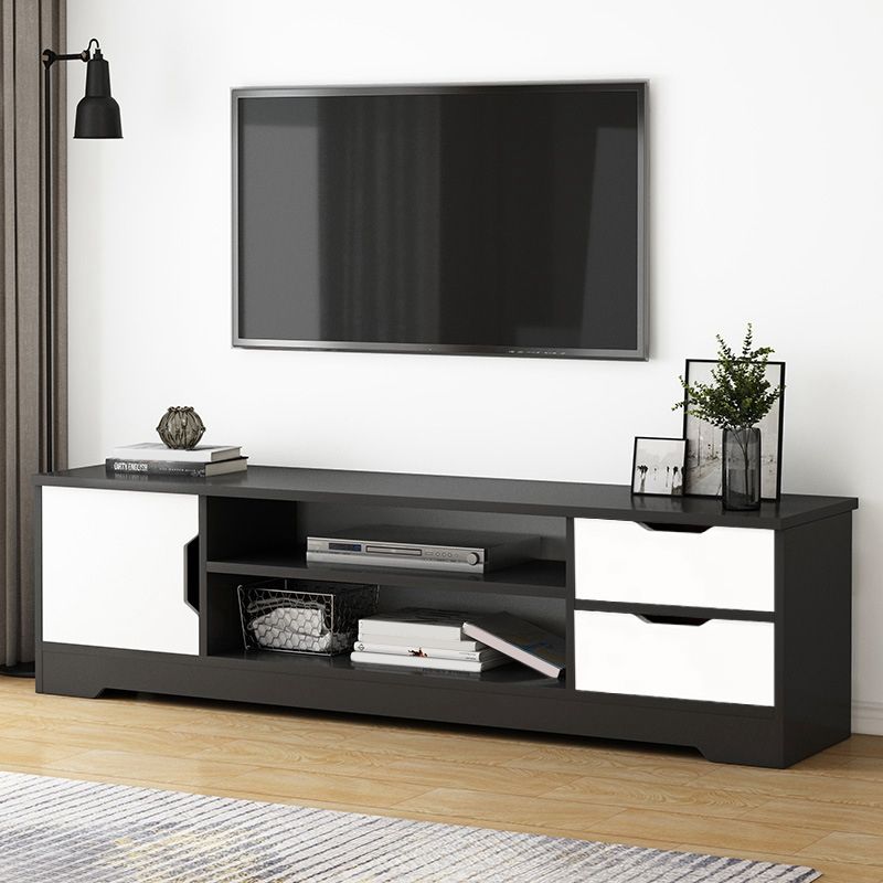 Modern Open Storage TV Cabinet Engineered Wood TV Stand Console with Cabinet