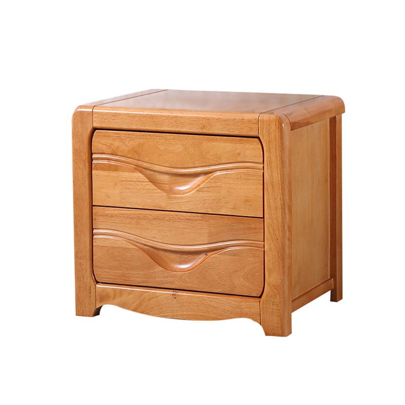 Traditional 20-inch Tall Solid Wood Nightstand 2-Drawer Night Table