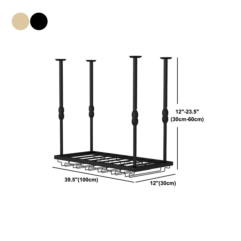 Modern Iron Wine Bottle & Glass Rack Hanging Adjustable Wine Rack Kit