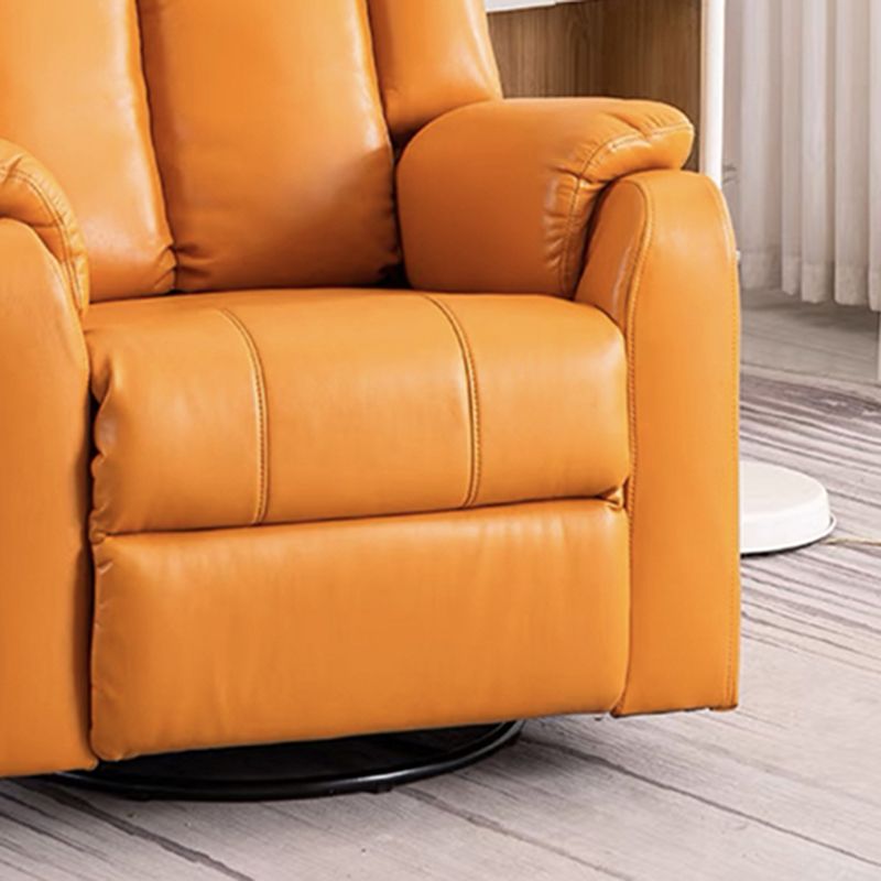 Contemporary Wingback Recliner Swivel Base Indoor Solid Color Manual-Push Botton