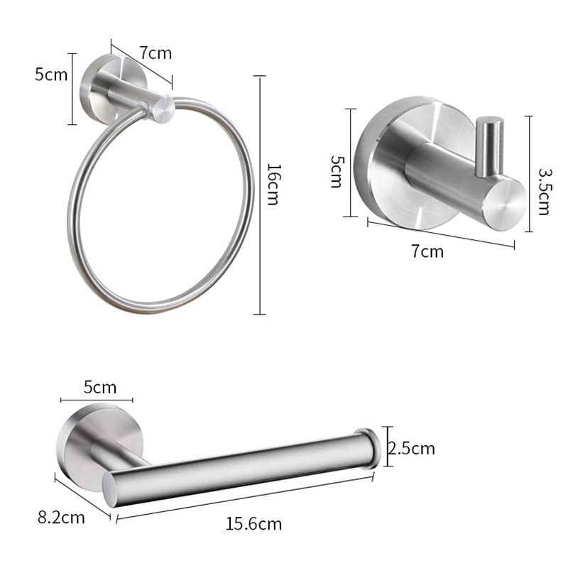 Stainless Steel Bathroom Set 3-piece Modern Style Simple Bathroom Hardware Set