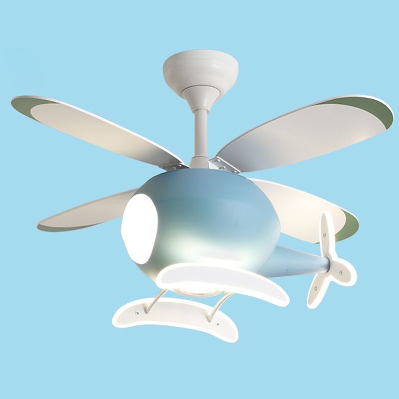 Children Style Ceiling Fan Light LED Fan Light with Acrylic Shade for Bedroom