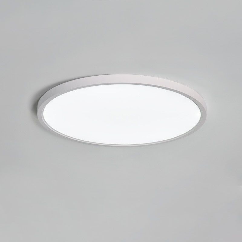 White Acrylic Ceiling Fixture in Modern Minimalist Circular LED Flush Mount for Bedroom