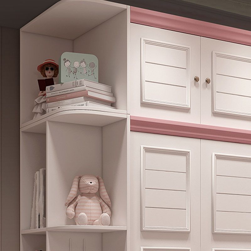 Modern Style Wood Kids Closet Bedroom Youth Armoire with Garment Rod