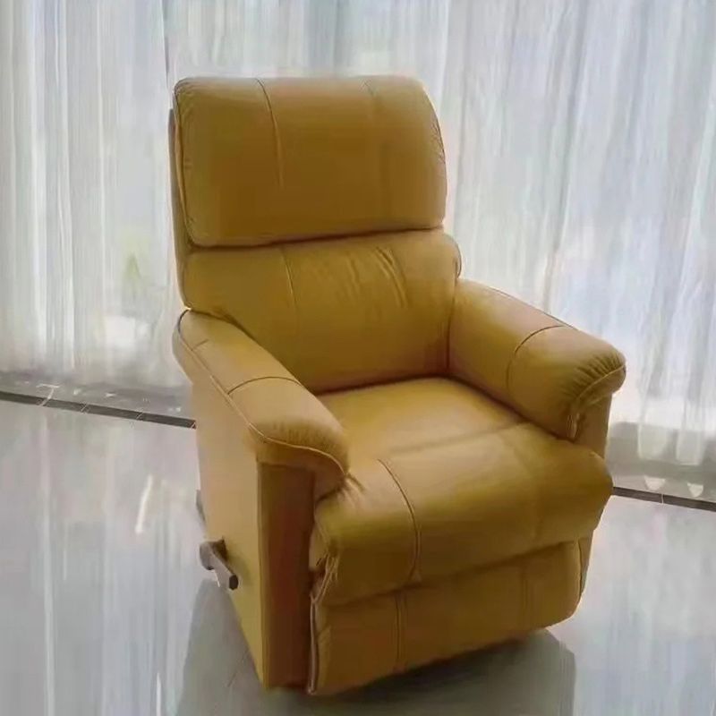 Modern Grain Leather Recliner Chair Solid Color Standard Recliner with Footrest