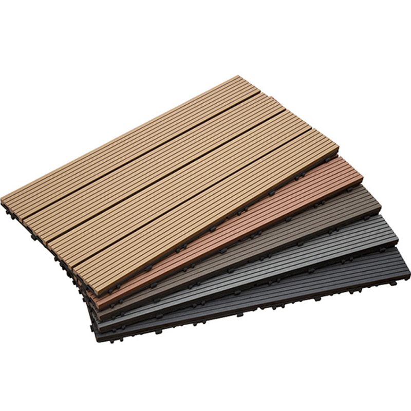 Polypropylene Deck Tile Kit 4-Slat Interlocking Patio Tiles Outdoor Patio