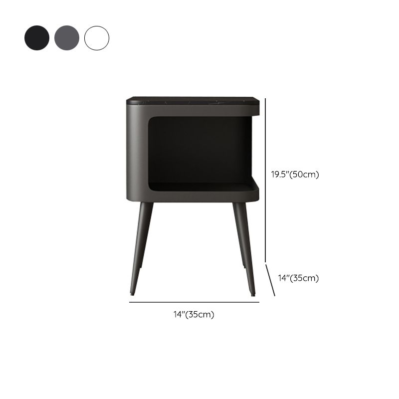 Open Storage Nightstand Contemporary Bed Nightstand for Bedroom