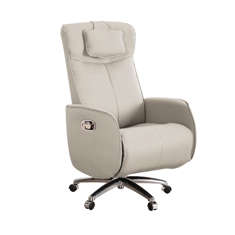 Faux Leather Swivel Standard Recliner Solid Color Metal Frame Recliner Chair