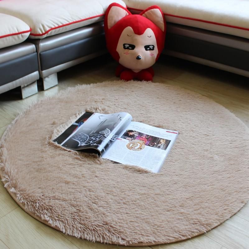 Minimalist Solid Color Rug Multi-Color Faux Wool Carpet Anti-Slip Stain Resistant Washable Rug for Bedroom