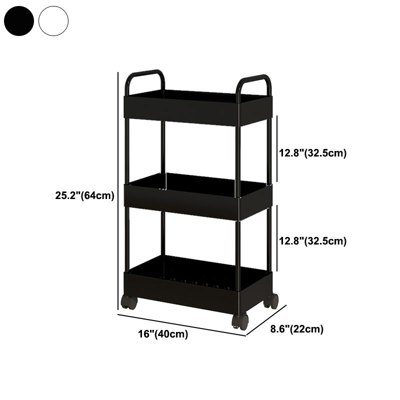 Modern Open Etagere Bookshelf Metal Frame Plastic Shelf Bookshelf with Caster Wheels