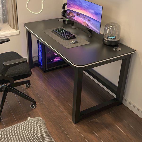 29.13" H Contemporary Gaming Desk Antique Finish Computer Desk with Metal Legs