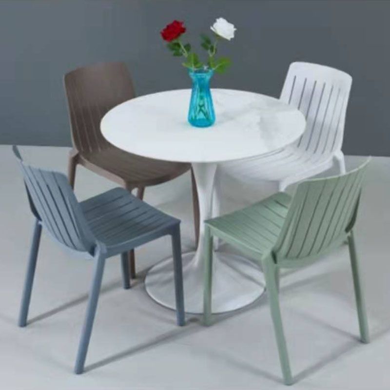 Contemporary Style Stackable Chairs Dining Arm Chairs with Plastic Legs