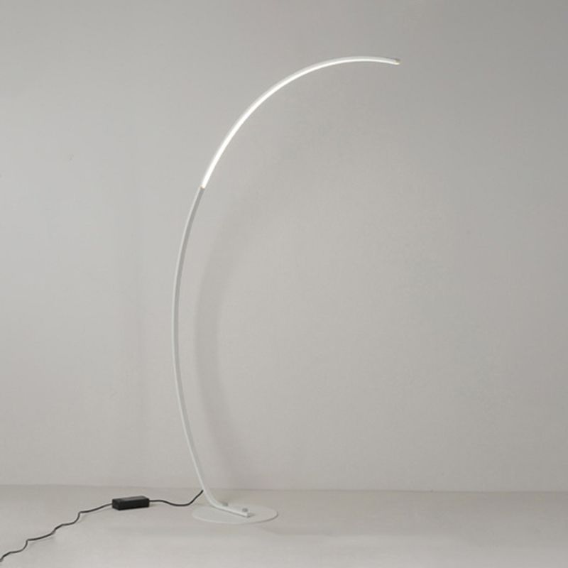 Aluminum Arc Shaped Floor Lamp Minimalist LED Standing Light for Living Room