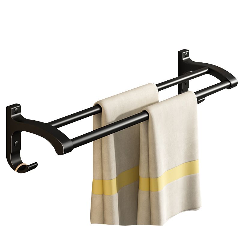 Black Aluminum Bathroom Accessory Set Modern Bath Shelf/ Towel Bar & Paper Holder