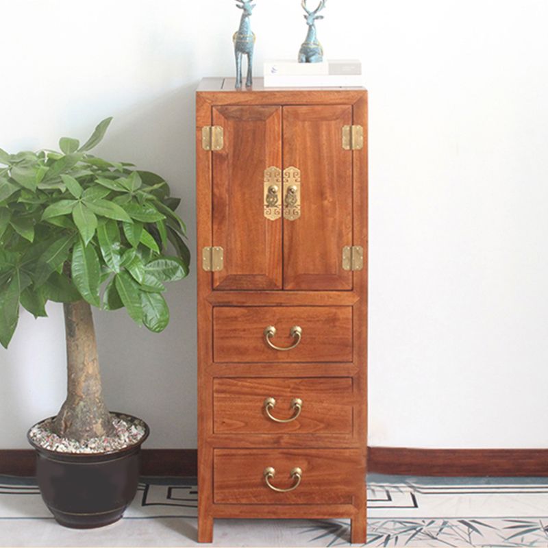 Traditional Style Combo Dresser Vertical Solid Wood Storage Chest with 3 Drawers