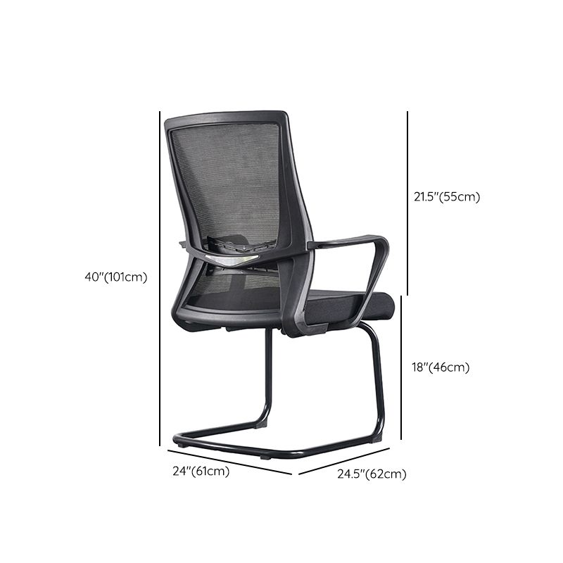 Black Mid-Back Office Chair Mesh Chair with Armrest Desk Chair