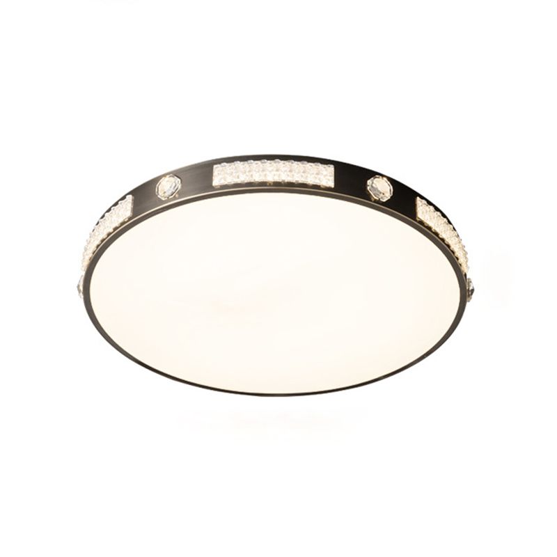 1-Light Round Flush Mount Ceiling Light Modern Metal Flush Mount Lighting