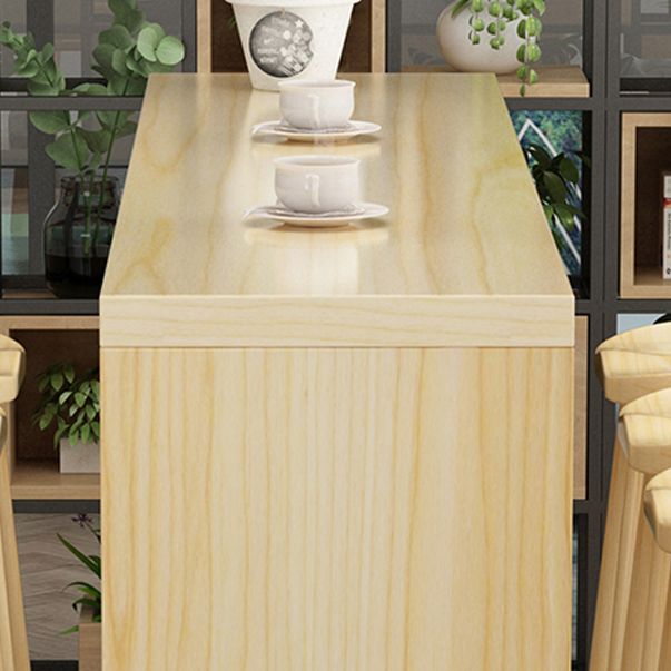 Light Brown Industrial Style Table Solid Wood Milk Tea Shop Casual Bar Table