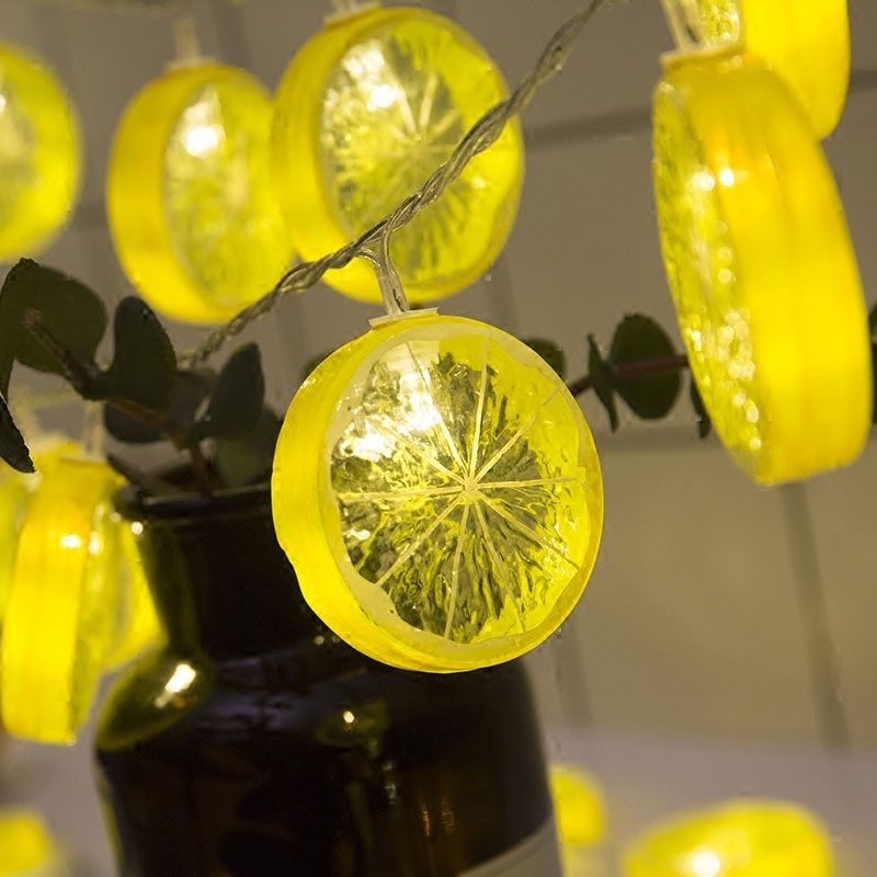 Art Decor Lemon Slice Shaped Battery String Light Girls Bedroom LED Fairy Lighting