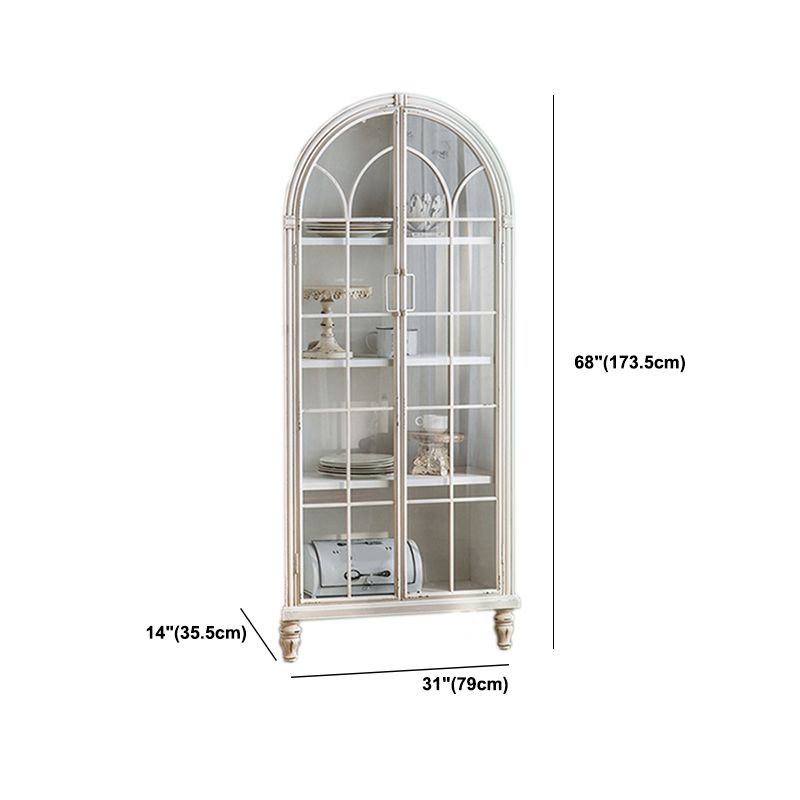 Traditional Wood Display Stand Glass Doors Display Cabinet with Door for Bedroom