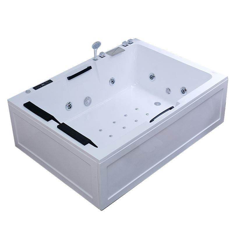 Modern Stand Alone Bath Acrylic Soaking White Rectangular Bathtub