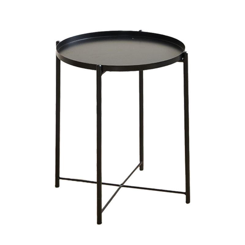 Contemporary Metal Accent Table Nightstand Antique Finish Nightstand