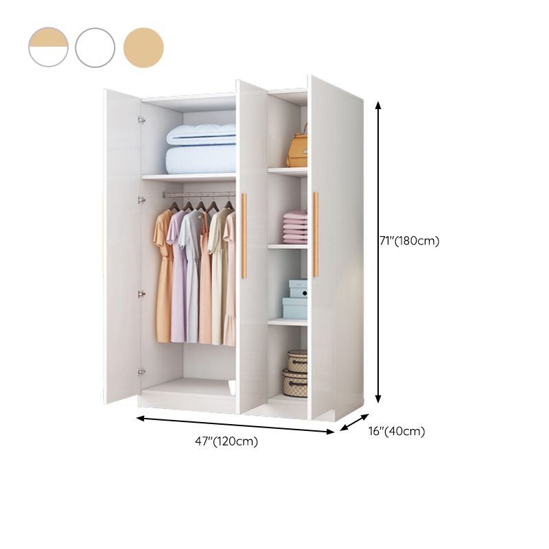 Modern Matte Closet Wooden Glossy Coat Locker with Garment Rod