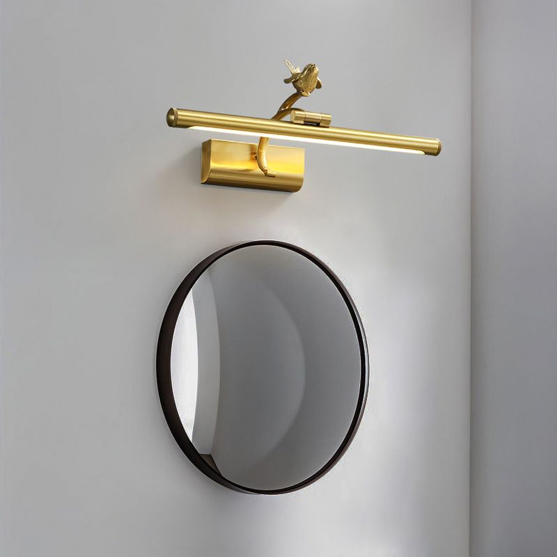 Elongated Vanity Wall Lights Postmodern Simplicity Acrylic Wall Sconce with Bird for Bathroom