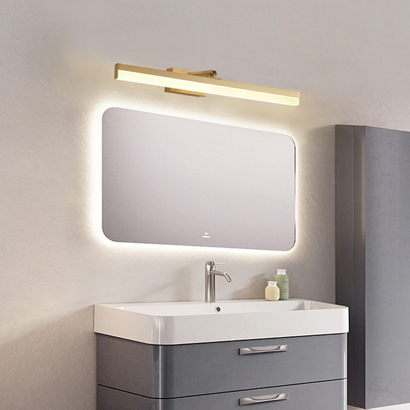 LED Mirror Front Light Modern Copper Vanity Light with Acrylic Shade for Bathroom